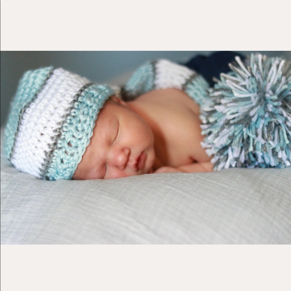 Newborn crochet long tail elf hat